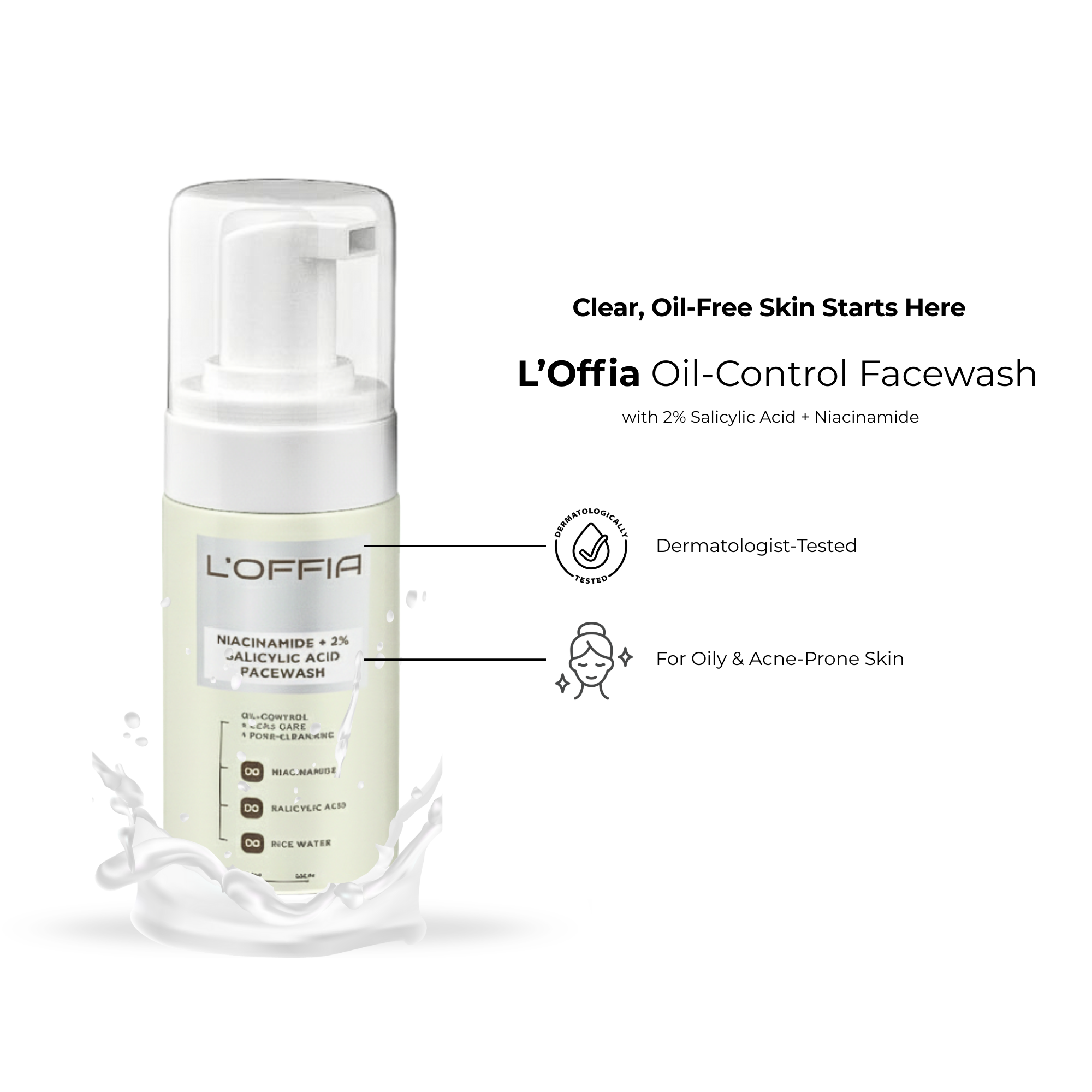 Niacinamide + Salicylic Acid Face Wash | Oil Control & Acne Care (100ml)