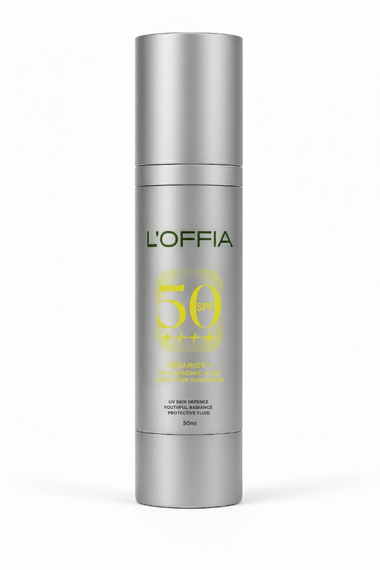 L'Offia Ceramide + Hyaluronic Acid Hydrating Sunscreen SPF 50 PA++++ | for Dry Skin (50ml)
